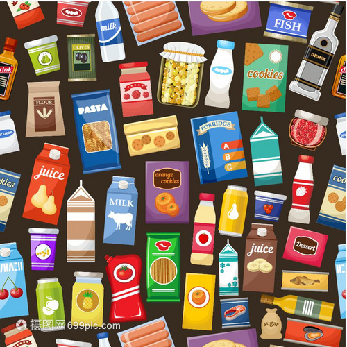 食物無(wú)縫圖案矢量插圖 賦能食品視覺(jué)設(shè)計(jì)的無(wú)限創(chuàng)意